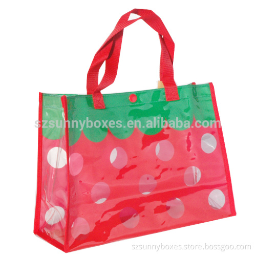 Japanese Red Cute Eco Plastic lady Shopping Bag